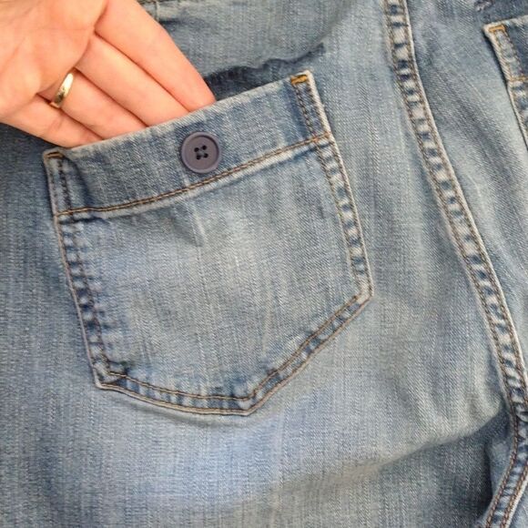 Y2K High Rise Straight Leg Capri Jeans with Pockets Size 12 - Picture 8 of 12